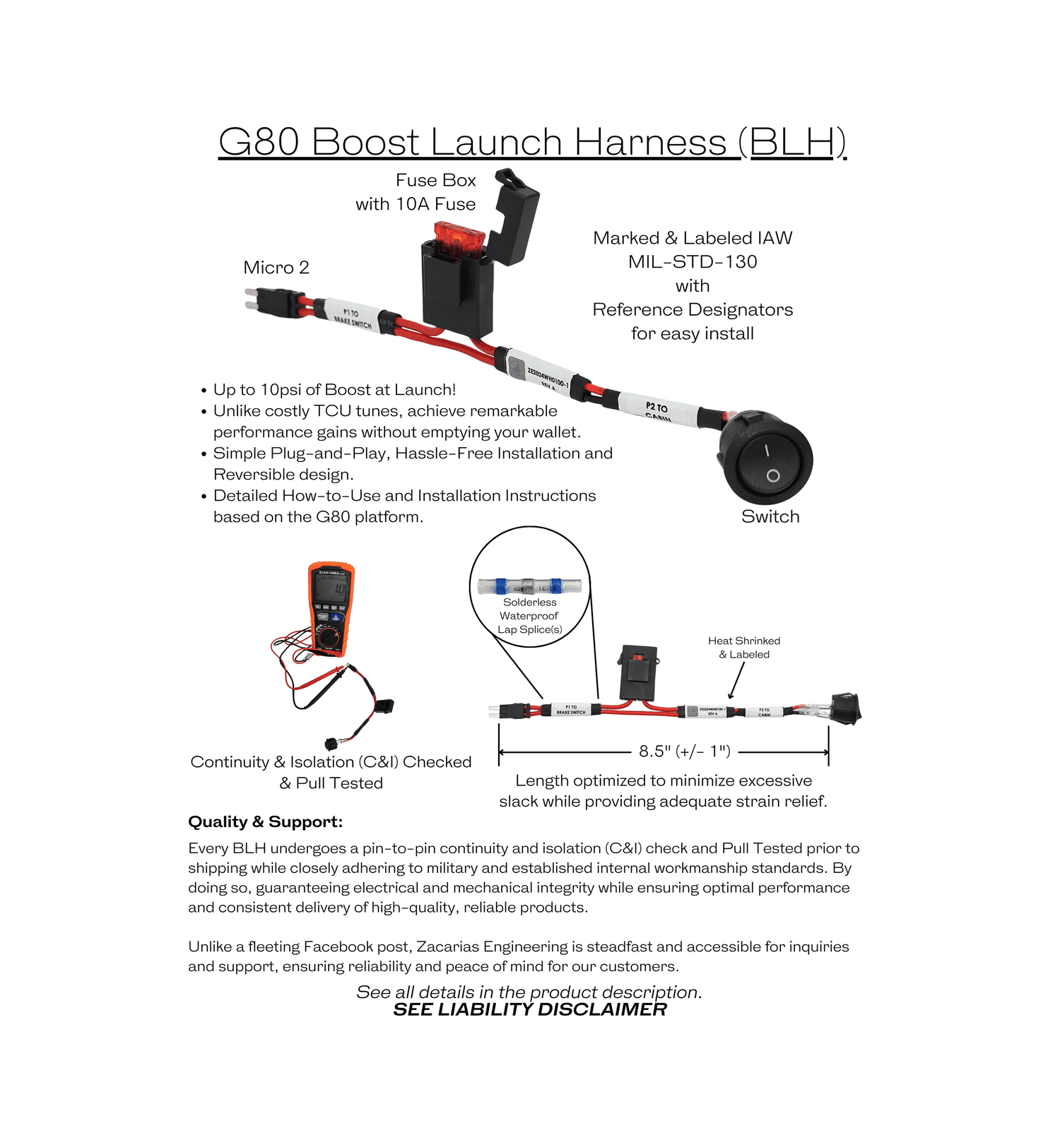 G80 Boost Launch Harness 🚀 / Brake Boost Launch Harness / Brake